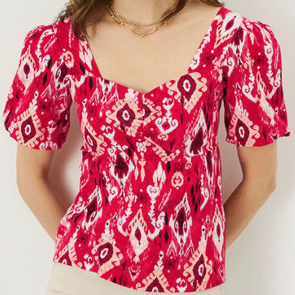 Monsoon London Ikat print square neck top